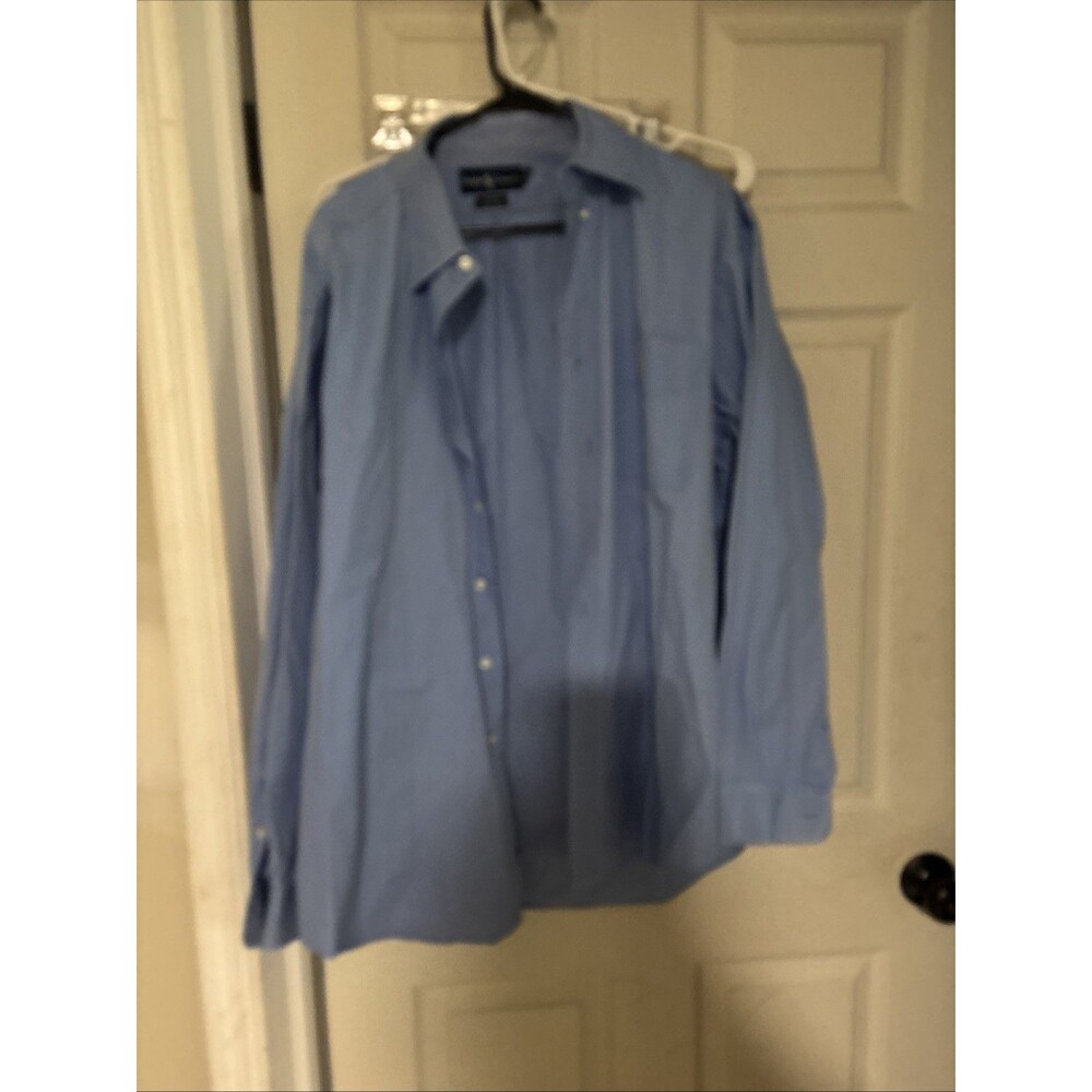 Ralph Lauren Mens XL Blake Button Down Blue Shirt Long Sleeve 100% Cotton